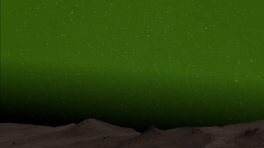 آسمان مریخ در شب به رنگ سبز می درخشد
