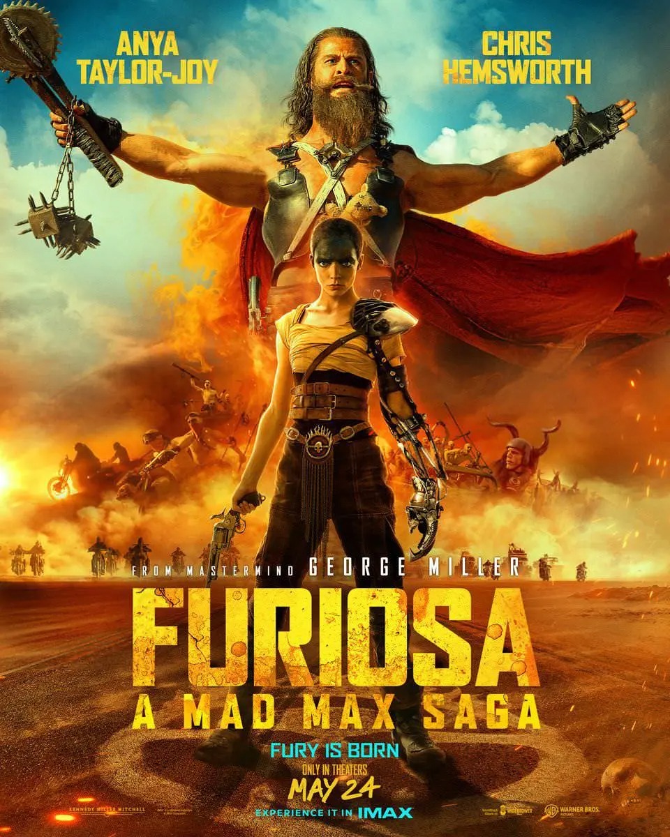 آنیا تیلور جوی و کریس همسورث در نبردی نفس‌گیر: پوستر جدید فیلم Furiosa منتشر شد

