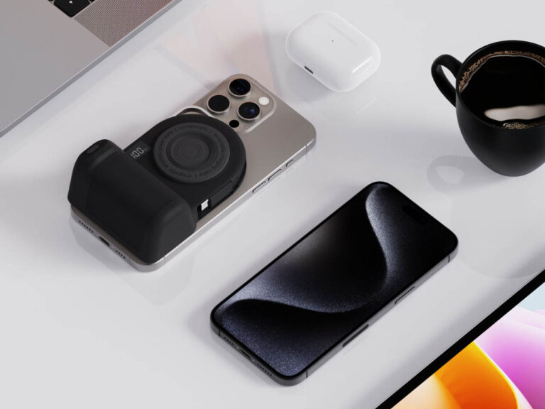 پاوربانک Belkin Stage PowerGrip MagSafe آیفون را به دوربین آنالوگ تبدیل می‌کند