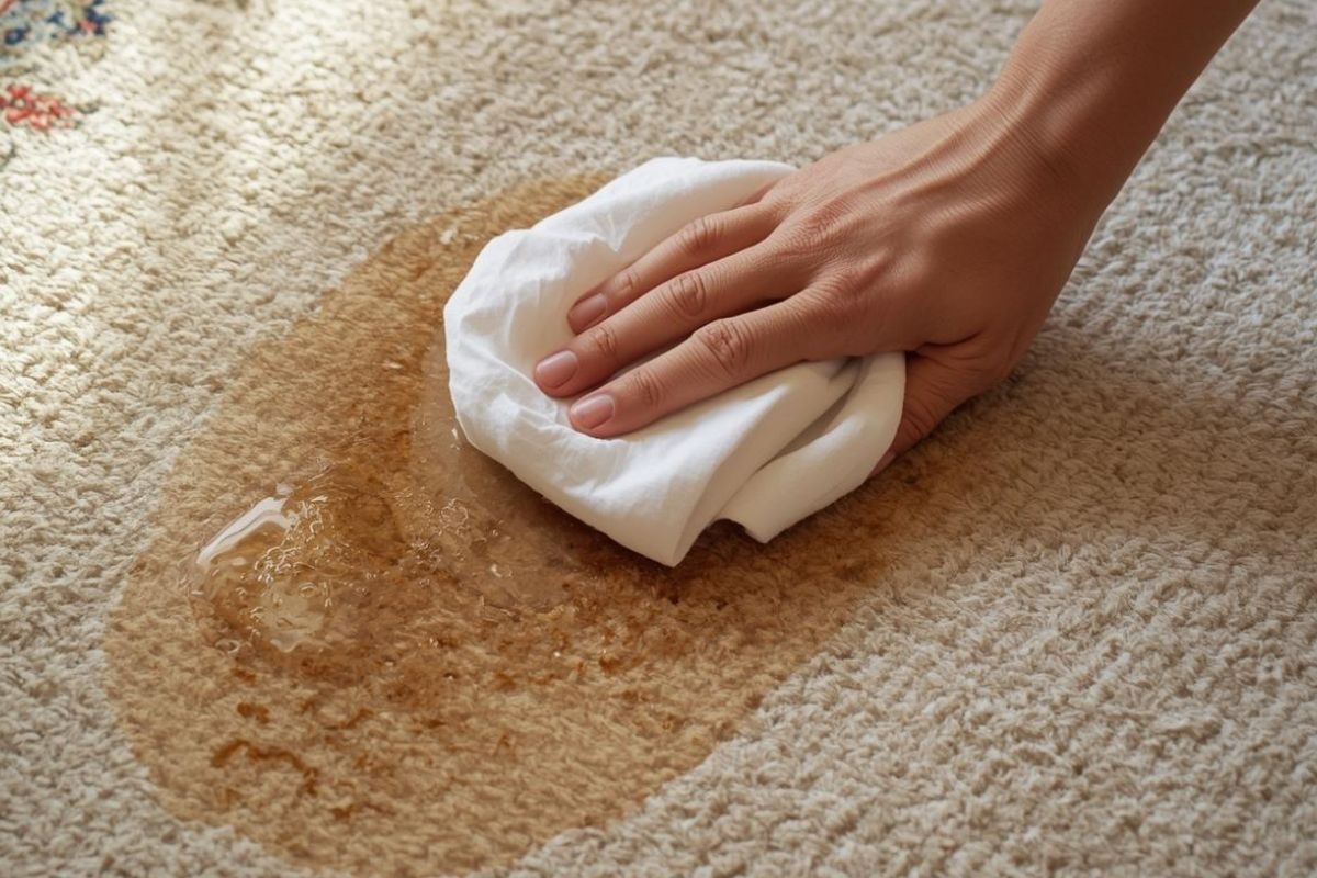 پاک کردن لکه چای از روی فرش: سریع‌ترین روش‌های خانگی بدون آسیب به رنگ